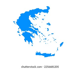 Blue coloured map design on country Greece isolated on white background - vector illustration