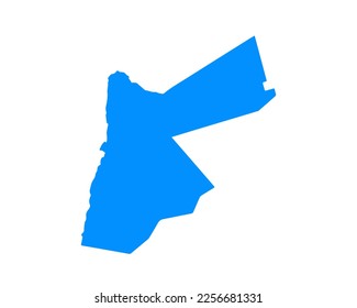 Blue coloured map design on country Jordan isolated on white background - vector illustration
