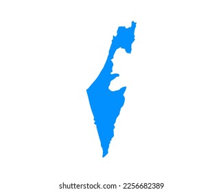 Blue coloured map design on country Israel isolated on white background - vector illustration