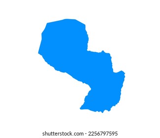 Blue coloured map design on country Paraguay isolated on white background - vector illustration