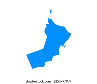Blue coloured map design on country Oman isolated on white background - vector illustration