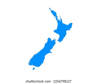 Blue coloured map design on country New Zealand isolated on white background - vector illustration