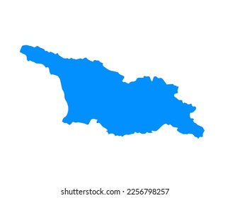 Blue coloured map design on country Georgia isolated on white background - vector illustration
