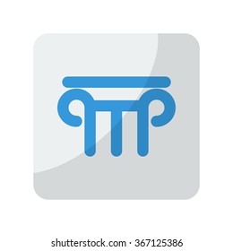 Blue Column icon on grey rounded square button on white