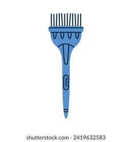 Blue Comb as Professional Hairdressing Tool and Accessory for Hairdo Vector Illustration