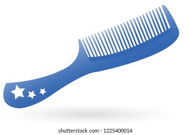 Blue comb with a white background.