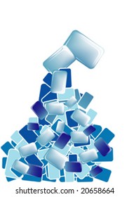 blue combination cube, background vector