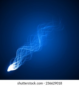 blue comet abstract.(hard curved tails version)