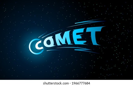 Blue Comet lettering emblem on black background.