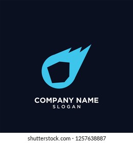 blue comet logo icon designs vector