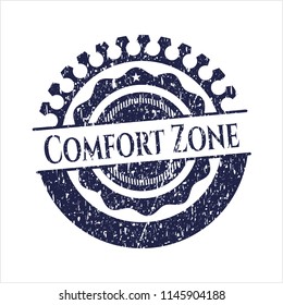 Blue Comfort Zone distressed with rubber seal texture