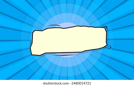 blue comic background with torn paper 