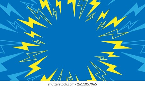 Blue comic book background vintage pop art superhero background for comics, comic background with dot pattern halftone abstract vector flash and circle texture