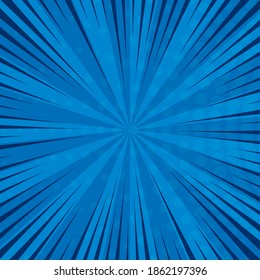 Fondo de la página de historietas azules en estilo de arte pop con espacio vacío. Plantilla con rayas, puntos y textura de efecto de medio tono. Ilustración del vector