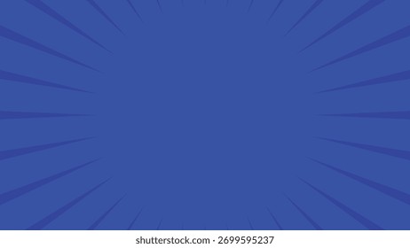 blue comic burst background with blank space