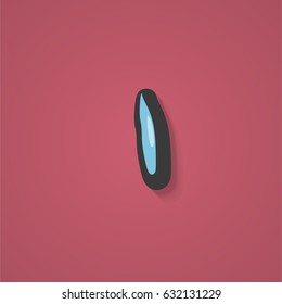 Blue comic character from a typeset, vector illustration