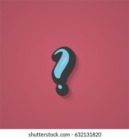 Blue comic character from a typeset, vector illustration