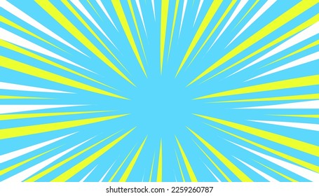 Blue comic illustration background with yellow and white stripes. Perfect for wallpapers, banners, website backgrounds and more.