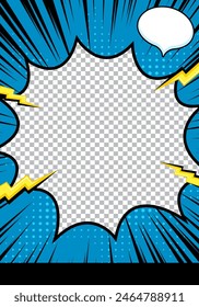 blue comic magazine cover design template