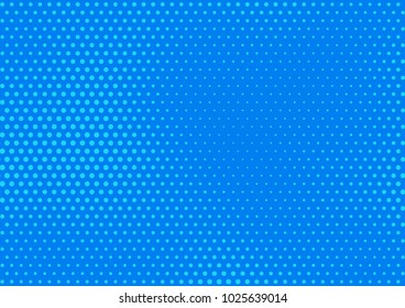 Blue comic pop-art halftone background vector