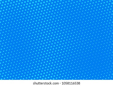 Blue comic pop-art halftone background vector