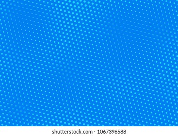 Blue comic pop-art halftone background vector