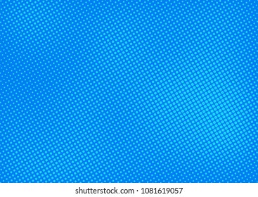 Blue comic pop-art halftone background vector