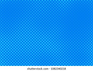 Blue comic pop-art halftone background vector