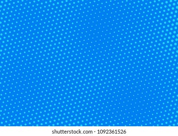 Blue comic pop-art halftone background vector