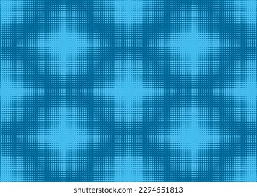 Blue comic pop-art halftone background vector. Illusion effect.