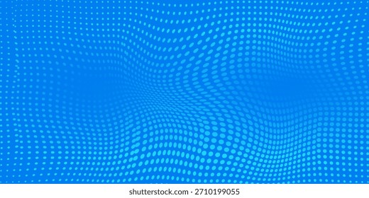Vetor de plano de fundo de meio-tom pop-art de quadrinhos azul