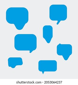 Blue Comic Rectangle Dialogue Icon. Message Sign. Mobile Template Design. Art Lines. Vector Illustration. Stock Image. EPS 10.