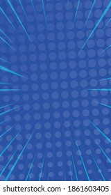 Zoom de cómic azul con líneas y puntos - Ilustración vectorial