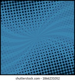 Zoom de cómic azul con líneas y puntos - Ilustración vectorial
