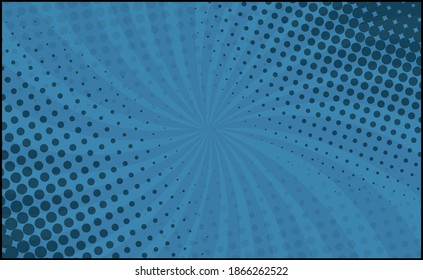 Blue comic zoom with lines and dots - Vector illustration