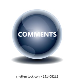 blue comments button. vector illustration