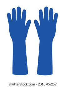 Blue Common Short Glove Template Vector On White Background