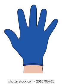 Blue Common Short Glove Template Vector On White Background