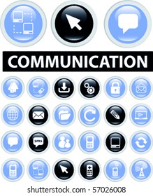 blue communication buttons. vector
