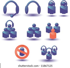 blue communication icons