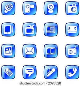 Blue communication icons