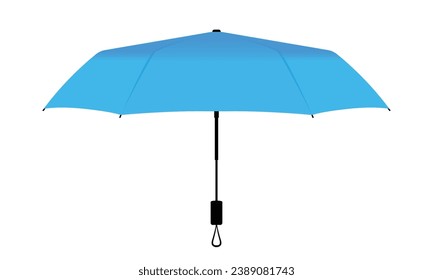 Blue compact small umbrella rain template on white background, vector file.