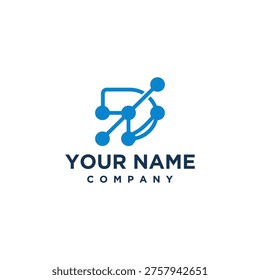 Blue company logo design template