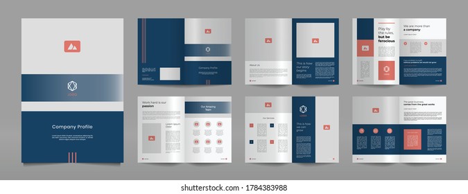 blue company profile design template