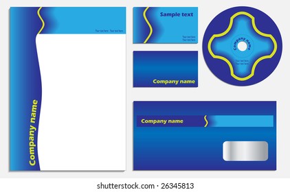 Blue company vector set