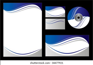 Blue company vector set. Editable.