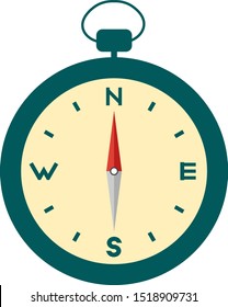 Blue compas, illustration, vector on white background.