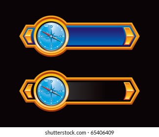 flechas azul y negra de la brújula azul