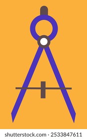 Brújula azul para dibujar la Ilustración vectorial