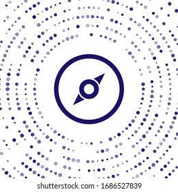 Blue Compass icon isolated on white background. Windrose navigation symbol. Wind rose sign. Abstract circle random dots. Vector Illustration